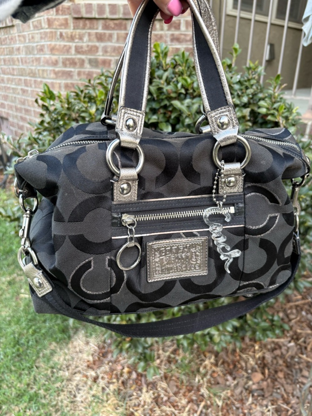 Coach Poppy Op Art Signature Satchel VGUC